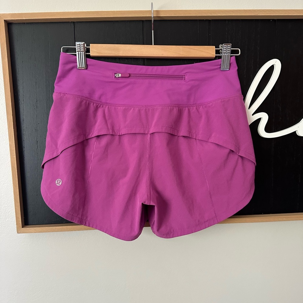Lululemon Speed Up MR Shorts 4” Vivid Plum